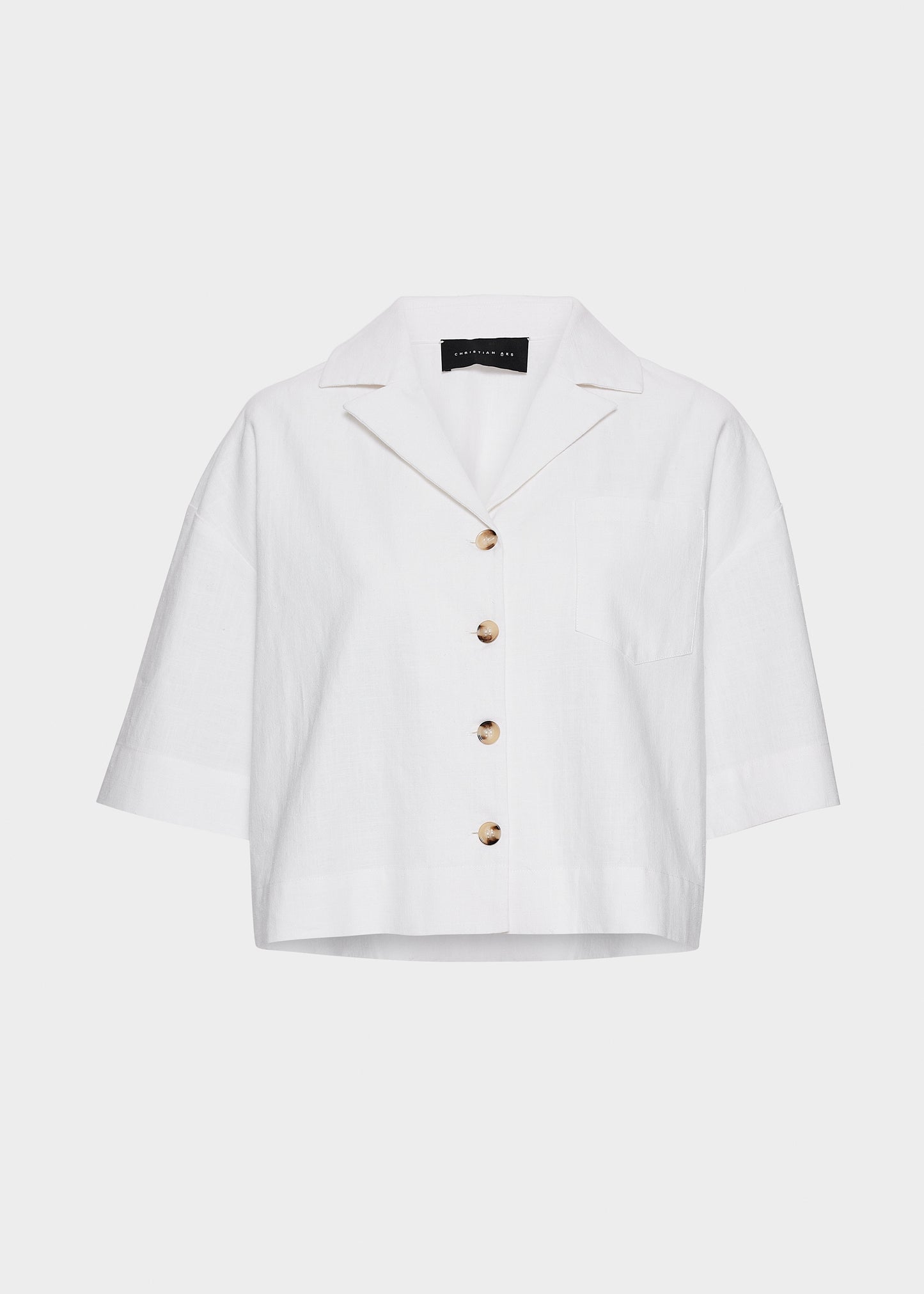 Christian Aks Tara Linen Shirt Shirts 9001 White