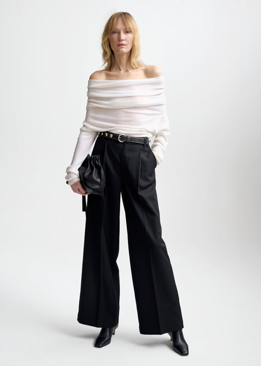 Christian Aks Delphine Merino Top Knitwear 9001 White
