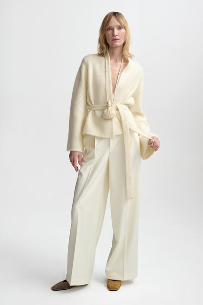 Christian Aks Lila Mohair Cardigan Knitwear 9003 Eggshell