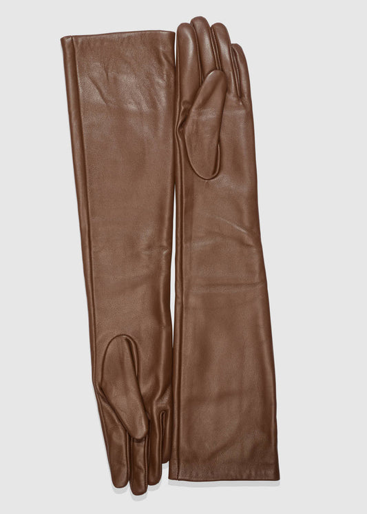 Christian Aks Long leather gloves Gloves 8026 Cappucino